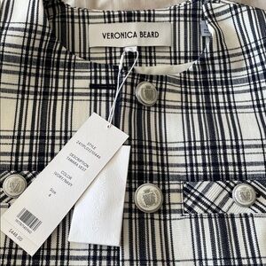 Veronica Beard Navy and White Checkered Vest.  Never worn with tags! Size 4